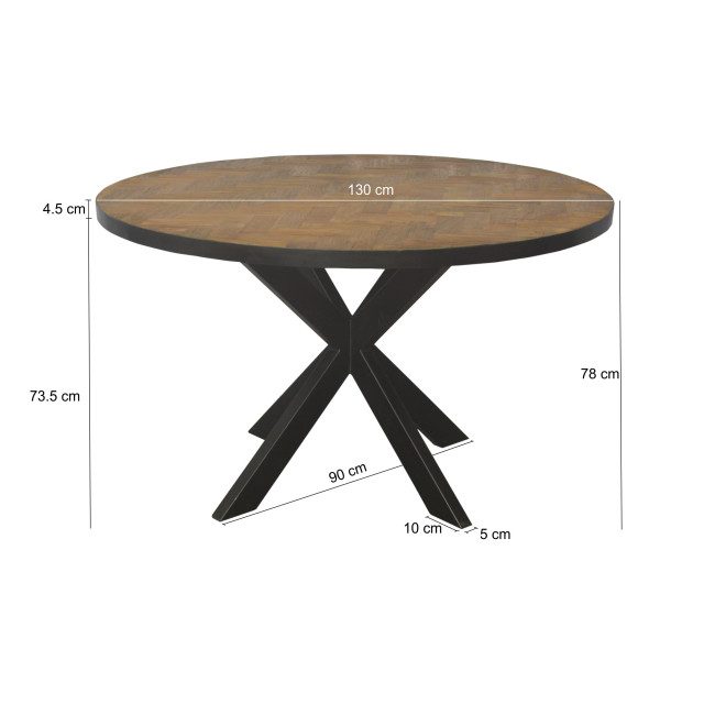 Livingfurn eetkamertafel accent round teak hout 130 cm - 2058554 large