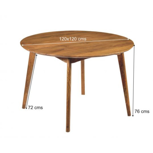 Livingfurn eetkamertafel elias round 120cm mangohout 2638553 large