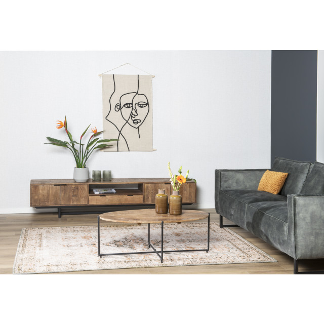 Livingfurn tv meubel valdez 220 cm mangohout / gecoat staal 2059266 large