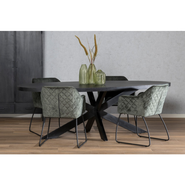 Livingfurn ovale eetkamertafel - mango hout 210 cm 2058991 large