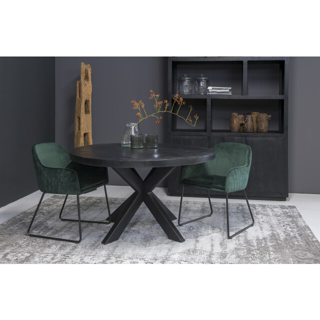 Livingfurn eetkamertafel kala rond black mangohout 150 cm - 2059068 large