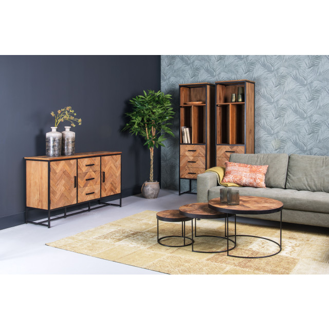 Livingfurn kabinetkast accent small 45x55x200 teakhout 2058543 large