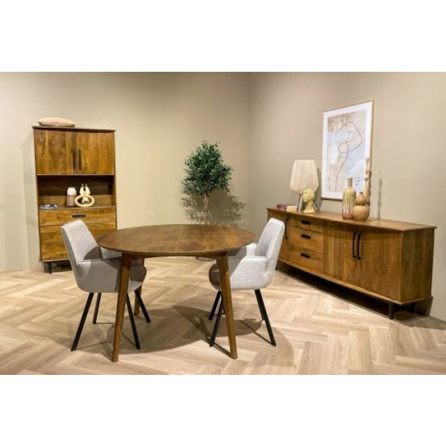 Livingfurn eetkamertafel elias round 120cm mangohout 2638553 large