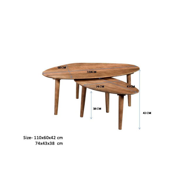 Livingfurn salontafel xavier set of 2 mangohout 2630728 large