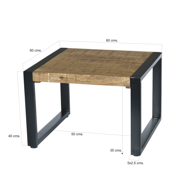 Livingfurn salontafel nairobi 60x60x40cm mangohout 2059054 large