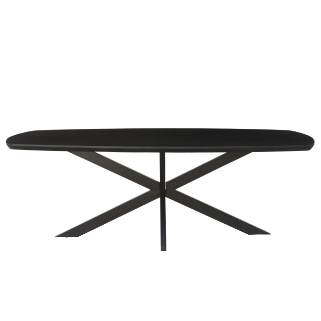 Livingfurn eetkamertafel jesper danish oval black 210cm mangohout / gecoat staal 2638567 large