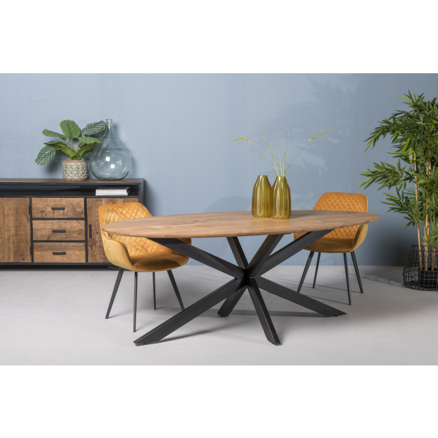 Livingfurn ovale eetkamertafel acasia hout 210 cm - 2058954 large