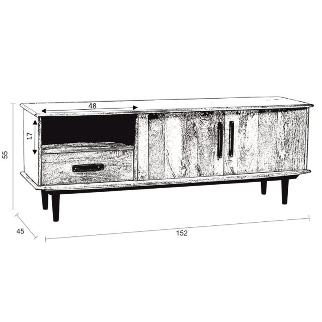 Livingfurn tv meubel elias 152cm mangohout 2061620 large