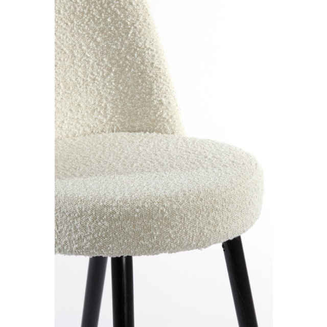 Light & Living eetkamerstoel 56x47x79 cm eckley bouclé crème-zwart 2882783 large