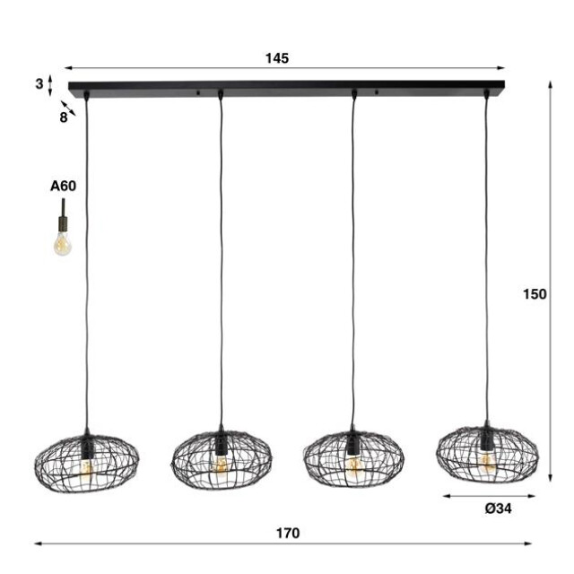 Hoyz Hoyz hanglamp 4l connect xl bruin 2596130 large