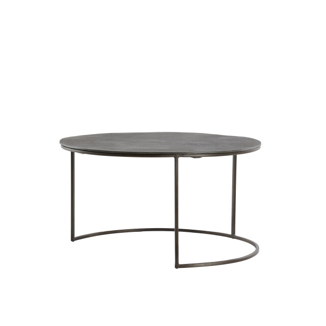 Light & Living salontafel s/2 Ø61x37+Ø76x41 cm talca donker 2883509 large