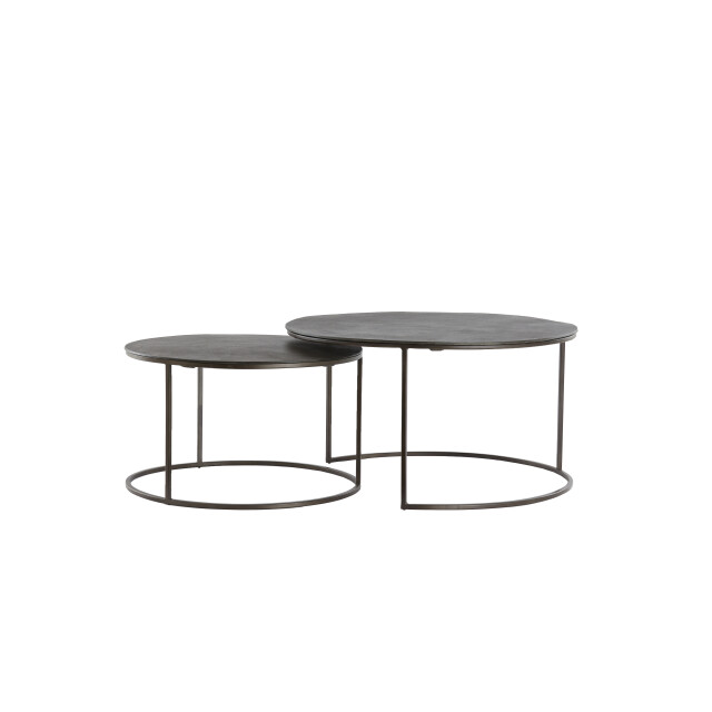 Light & Living salontafel s/2 Ø61x37+Ø76x41 cm talca donker 2883509 large