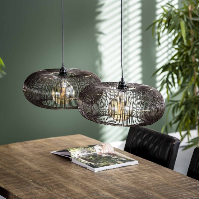 Hoyz Hoyz hanglamp met 2 lampen koper kleurig 150cm disk vorm Ø43 2061474 large