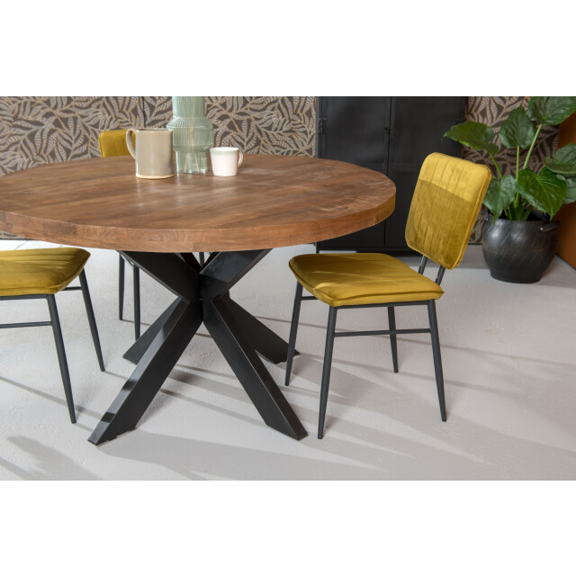 Brix eetkamertafel rond 150 cm mangohout - 2058653 large