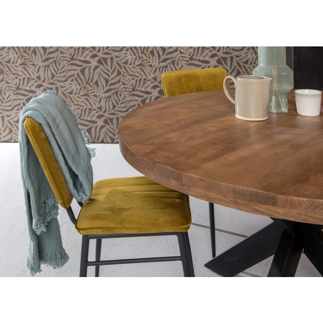 Brix eetkamertafel rond 150 cm mangohout - 2058653 large
