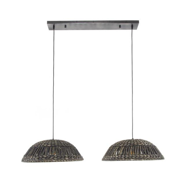 Hoyz hanglamp 2x dome waterhyacint nikkel 2637002 large