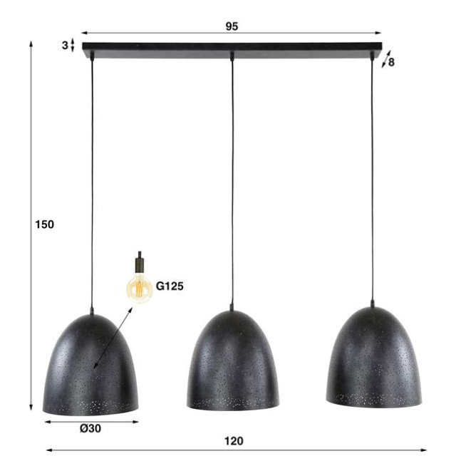 Hoyz hanglamp kosmos 3l charcoal 2846057 large