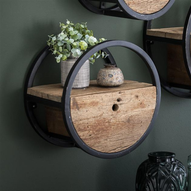 Hoyz Hoyz wandschap circular Ø40 met lade hout 2061176 large