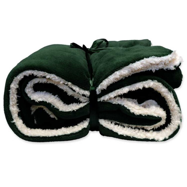 Unique Living | lars coral fleece/suede plaid 150x200cm dark green 2060720 large