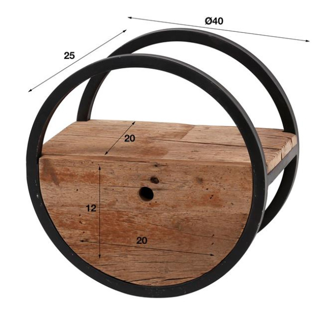 Hoyz Hoyz wandschap circular Ø40 met lade hout 2061176 large