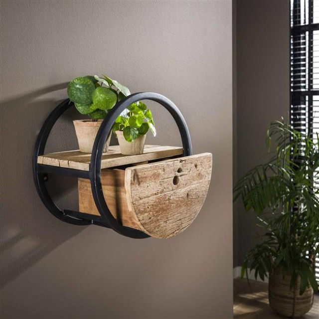 Hoyz Hoyz wandschap circular Ø40 met lade hout 2061176 large