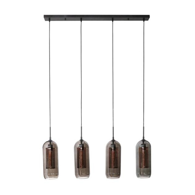 Hoyz Hoyz hanglamp 4l smoke glas-geperforeerd staal artic 2596068 large