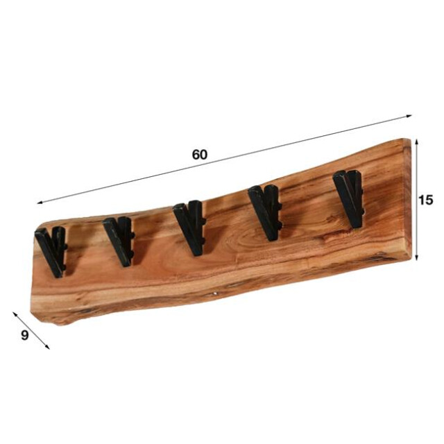 Hoyz Hoyz kapstok edge met 5 haken grijs wandkapstok 2061497 large
