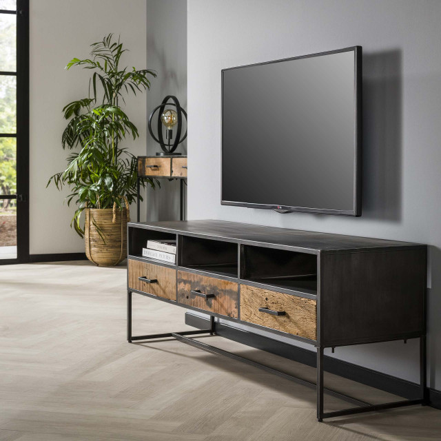 Hoyz Hoyz tv-meubel 150cm 3 lades blend hardhout 2061527 large