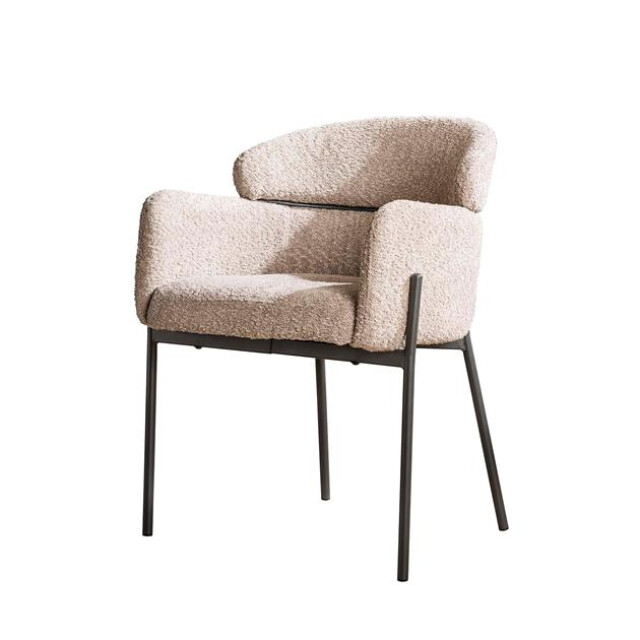 Hoyz Hoyz armstoel boucle ronde rug zandkleur 2 stuks 2596092 large