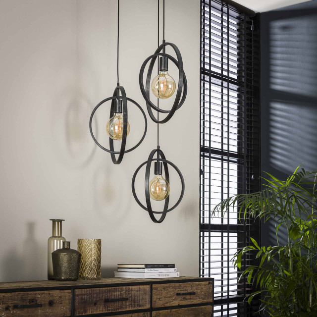 Hoyz Hoyz hanglamp met 3 lampen turn around zwart industrieel 2061448 large