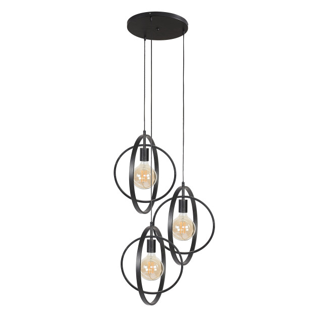 Hoyz Hoyz hanglamp met 3 lampen turn around zwart industrieel 2061448 large