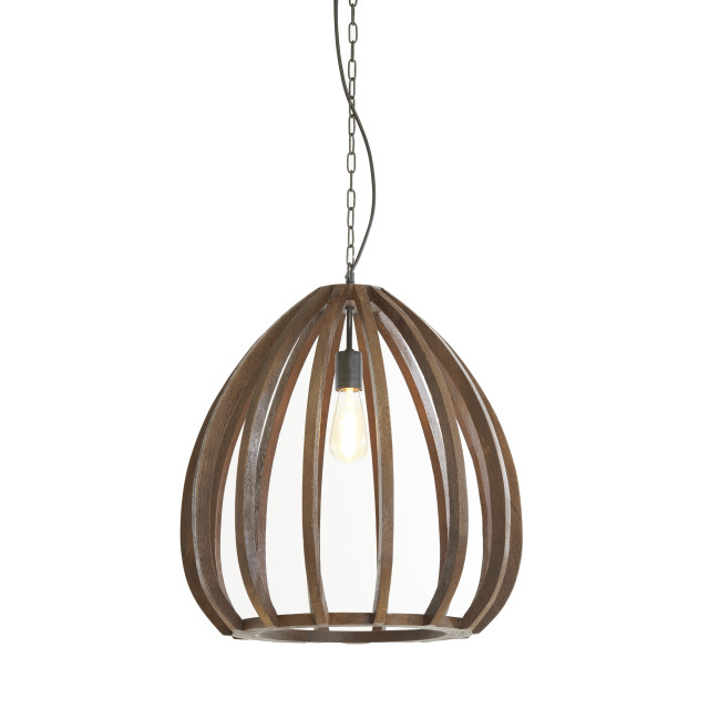 Light & Living hanglamp Ø50x54 cm barsia hout mat oranje- 2883682 large