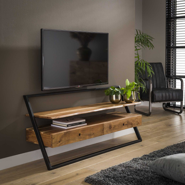 Hoyz Hoyz tv-meubel lean 140cm 2 lades - acaciahout 2061526 large