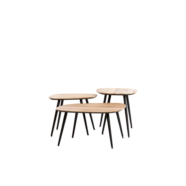 Light & Living salontafel s/3 max 62x42x38 cm viejo hout naturel+zwart 2882803 large