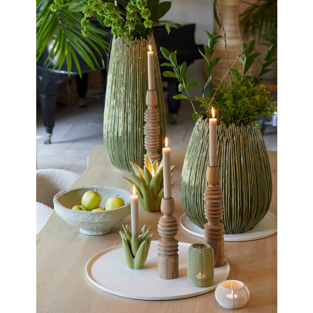 Light & Living vaas deco Ø30,5x65 cm kopra keramiek donker 2883423 large