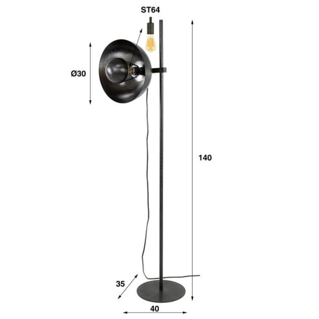 Hoyz Hoyz vloerlamp adjust 1l nikkel 2610845 large