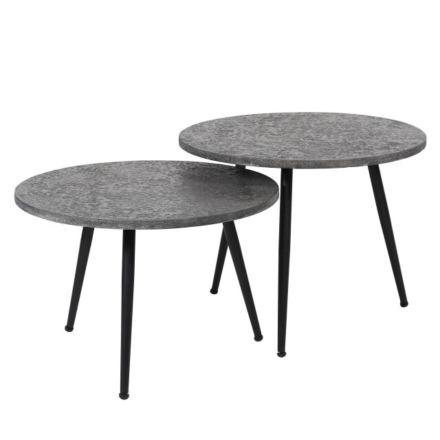 Hoyz Hoyz salontafel metallic Ø55 rond set van 2 55x55x43 2061107 large