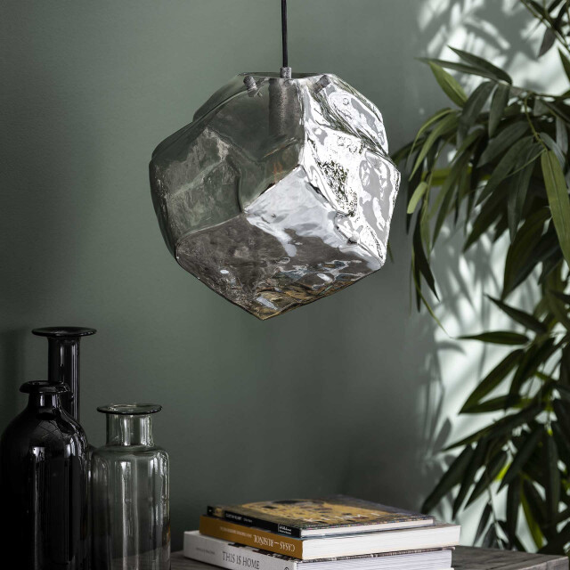 Hoyz Hoyz hanglamp rock chromed 1 lamp /zwart industrieel 2061258 large