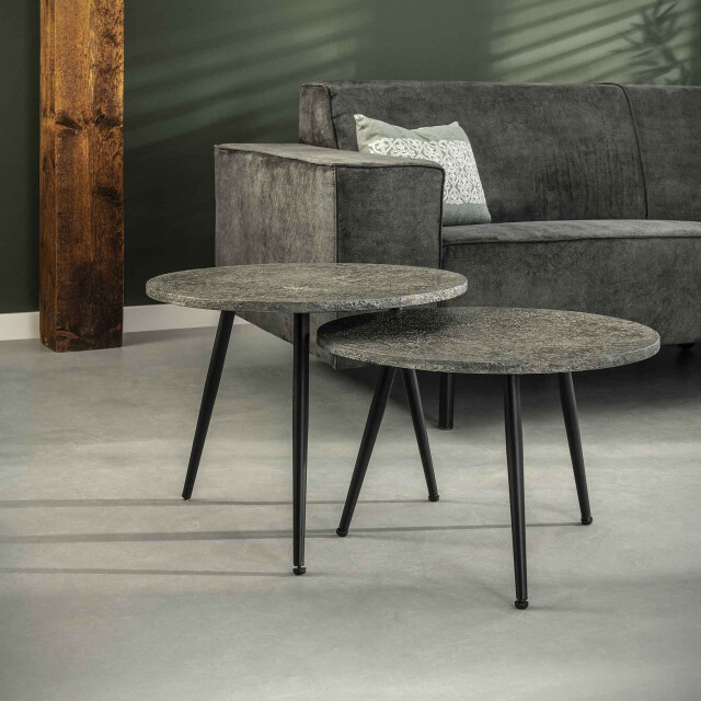 Hoyz Hoyz salontafel metallic Ø55 rond set van 2 55x55x43 2061107 large