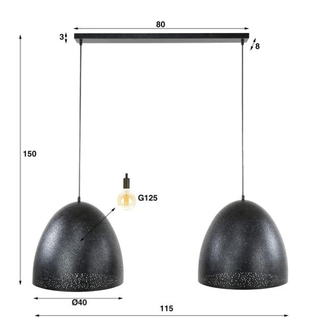 Hoyz hanglamp kosmos 2l charcoal 2846056 large