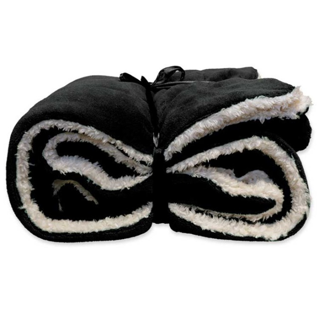 Unique Living | lars coral fleece/suede plaid 150x200cm black 2060783 large