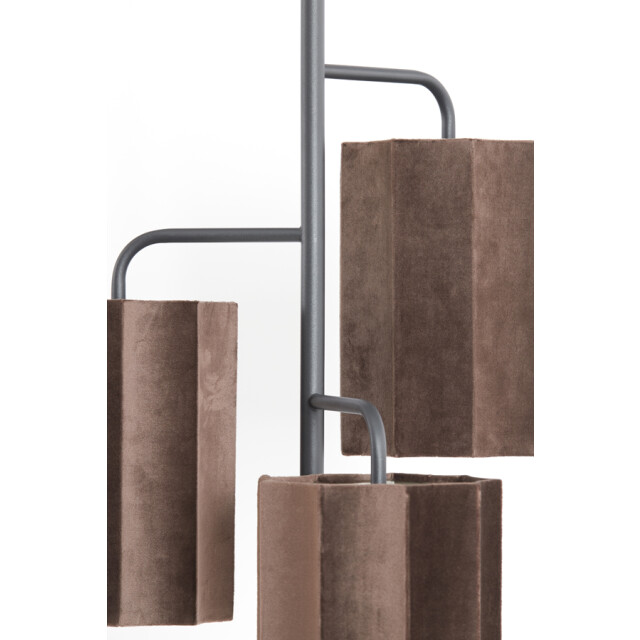 Light & Living hanglamp 3l Ø48x25 cm edisa velvet donker +mat zwart 2883137 large