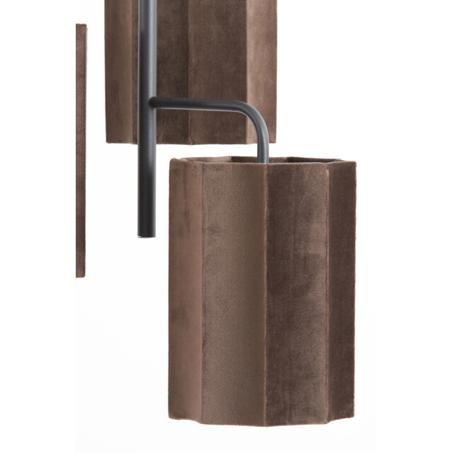 Light & Living hanglamp 3l Ø48x25 cm edisa velvet donker +mat zwart 2883137 large