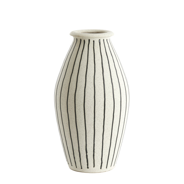 Light & Living vaas deco Ø23,5x43 cm diphu keramiek crème-zwart 2882897 large