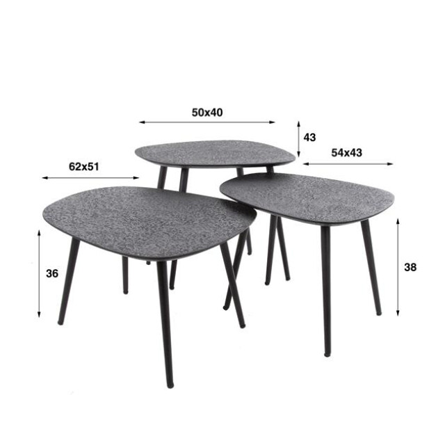 Hoyz Hoyz salontafel metallic - set van 3 2596121 large