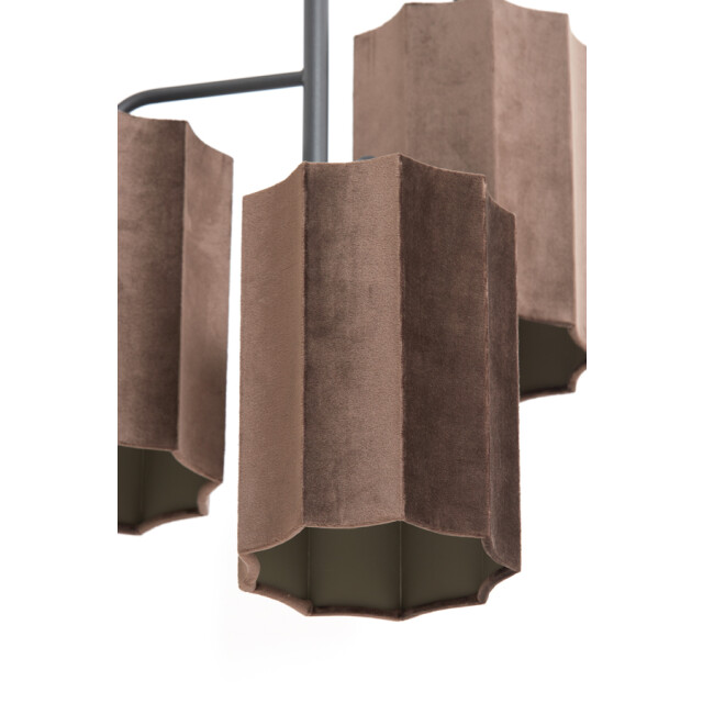 Light & Living hanglamp 3l Ø48x25 cm edisa velvet donker +mat zwart 2883137 large
