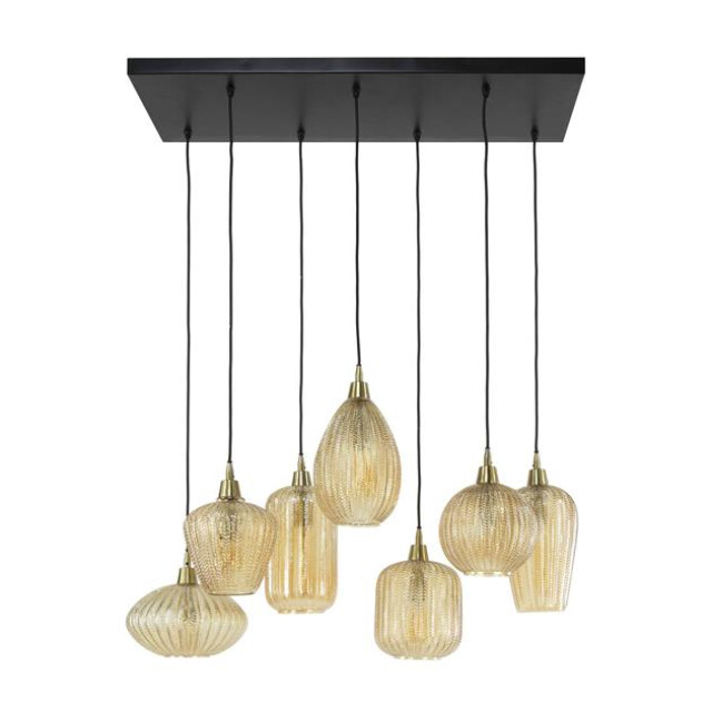 Hoyz Hoyz hanglamp pattern 4+3 lampen glass 2596050 large