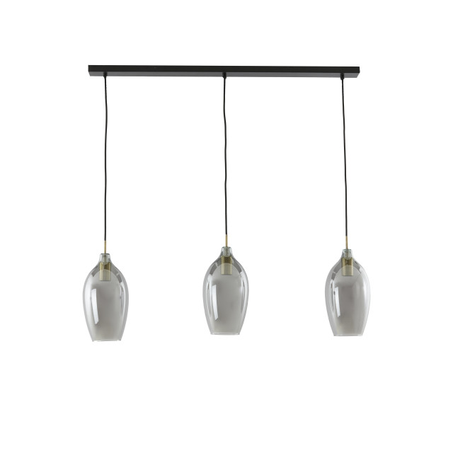 Light & Living hanglamp 3l 100x16,5x32 cm lukaro antiek brons+glas smoke 2883065 large