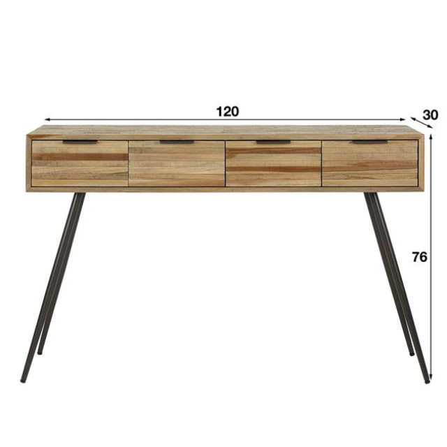 Hoyz Hoyz haltafel 4l teca strip teakhout verweerd 2155937 large