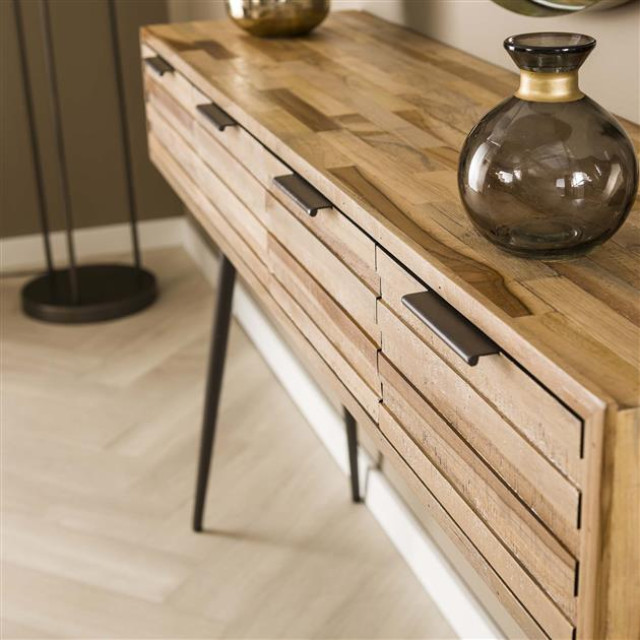 Hoyz Hoyz haltafel 4l teca strip teakhout verweerd 2155937 large